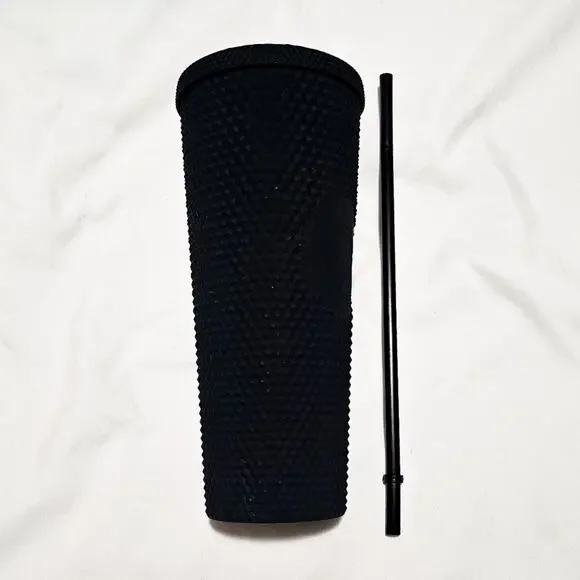 Starbucks New Venti Matte Black Soft Touch Studded Tumbler 24 oz - Picture 2 of 12